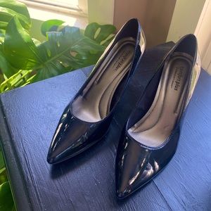 Black Patent Leather Kitten Heels